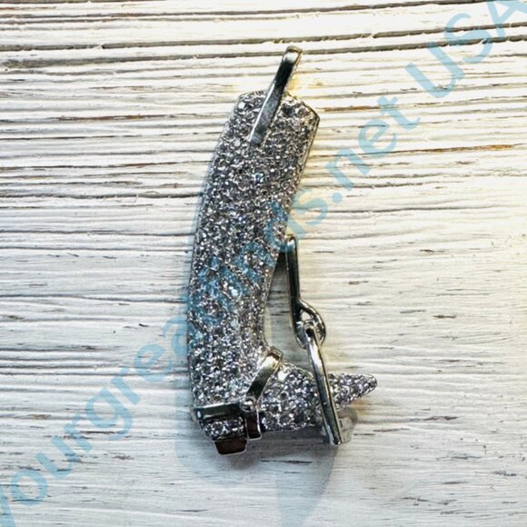 Kelly Herd Jewelry Pavé CZ Sterling Silver Dressage Boot Pendant - Picture 4 of 6